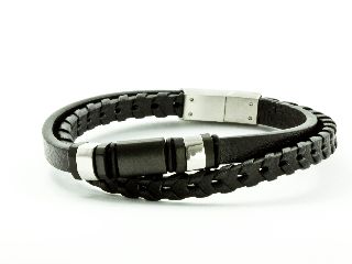 Lederarmband schwarz	